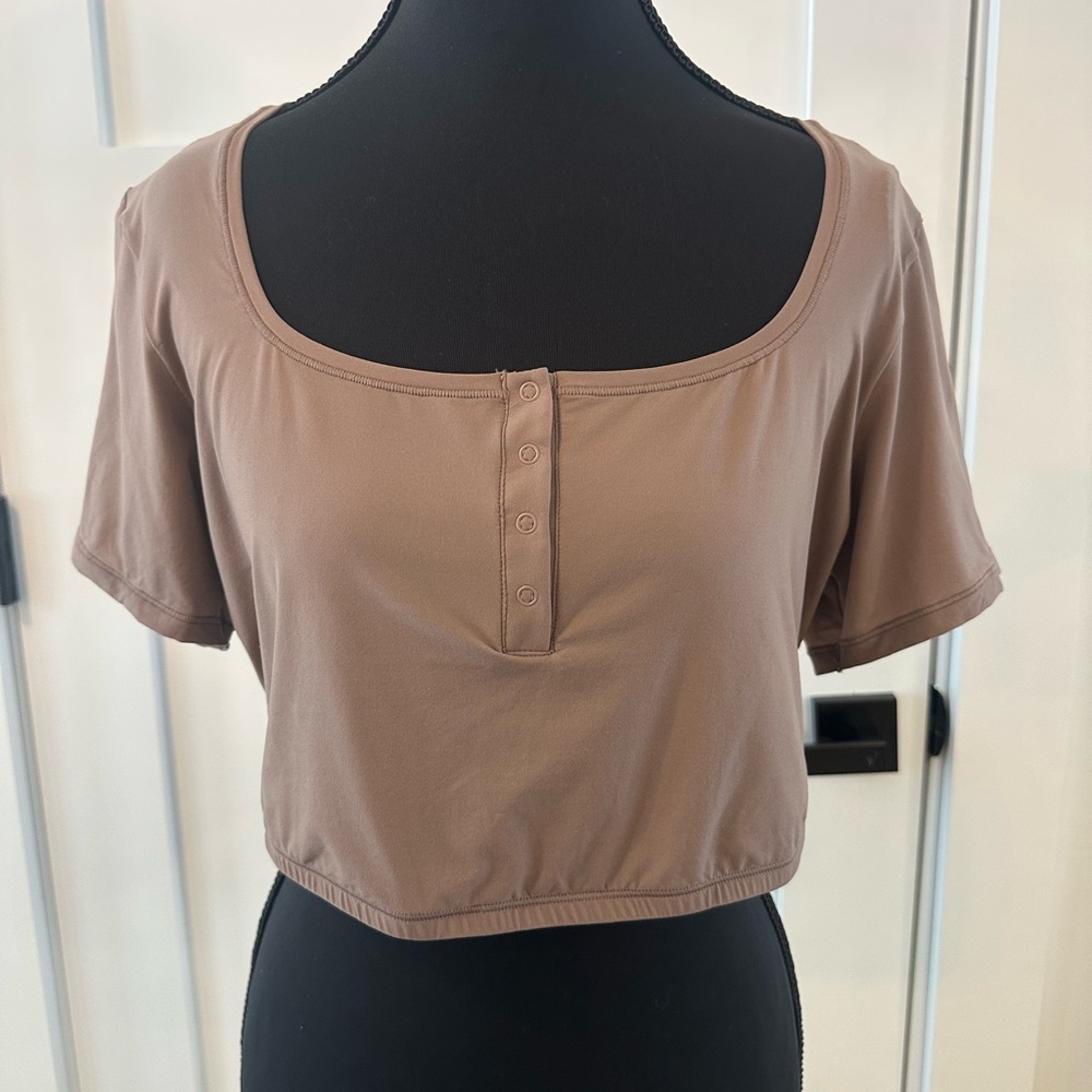 Skims Fits Everybody Henley Crop Top Size 2X New